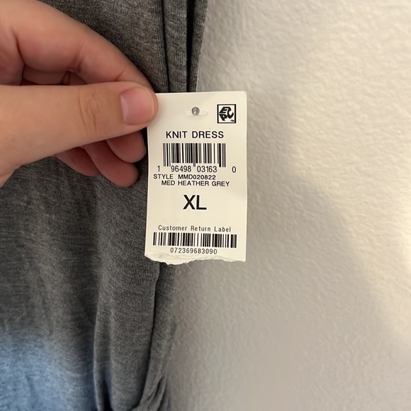 AND NOW THIS: Women's Side-tie Knit Midi Dress In Heather Grey (NWT) - Picture 4 of 5